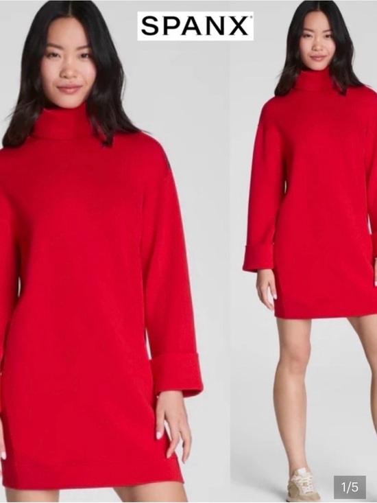 SPANX Sweaters - SPANX Red Turtleneck Long Sleeve Tunic